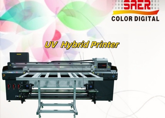 Dijital UV Flatbed Baskı Makinesi Duvar Kağıdı Banner Poster Hibrit LED Mürekkep Atışı UV Roll to Roll & Flatbed