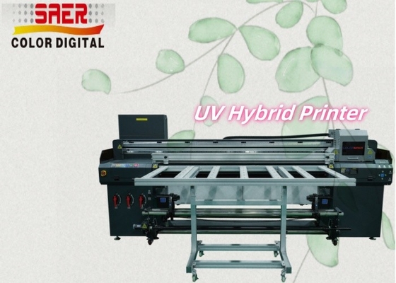 Yüksek çözünürlüklü endüstriyel 1.8m UV hibrit yuvarlak yuvarlak düz yataklı yazıcı