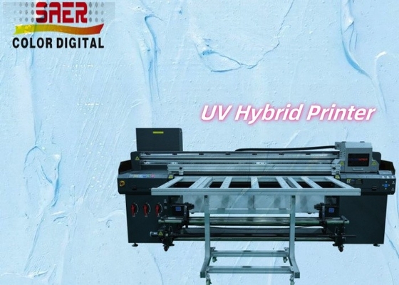 Dijital UV mürekkep püskürtücüsü ruloya rulo ve düz yataklı UV hibrit yazıcı