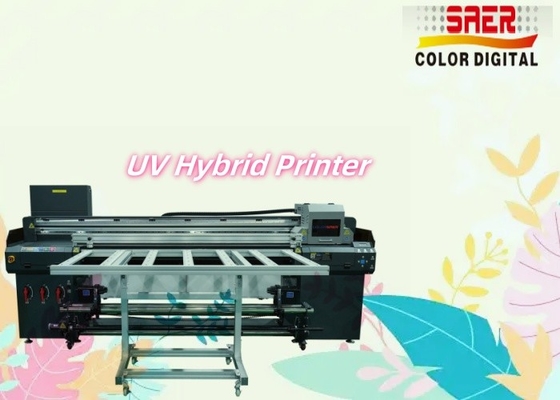 SAER 1.8M Ruloya Rulo & Flatbed Dijital UV Hibrit Yazıcı CMYKW Lak