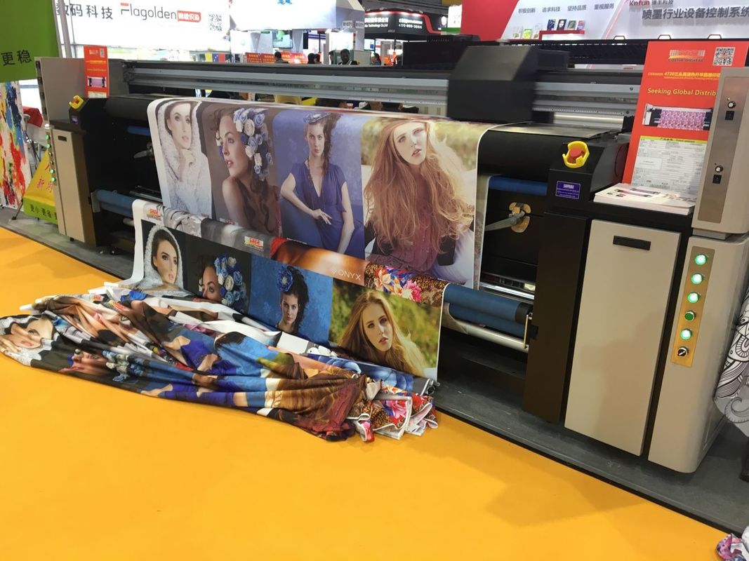 Cmyk Digital Fabric Printing Equipment 6kw Heater Power Roll To Roll Plate Type