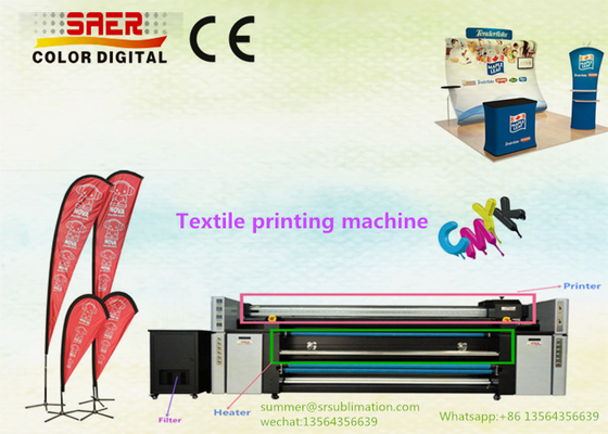 Yüksek DPI Baskı Kafasına Sahip Çift CMYK Tekstil Baskı Sistemi