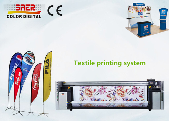 Yüksek DPI Baskı Kafasına Sahip Çift CMYK Tekstil Baskı Sistemi