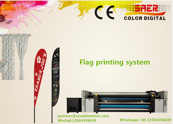 Çift CMYK Dijital Bayrak Kumaş / Çarşaf Boya Tekstil Baskı Makinesi 1800DPI