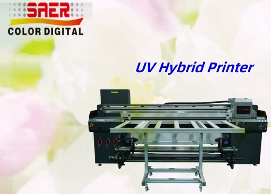 1.8m hibrid ruloya rulo ve düz yataklı UV yazıcı fabrikası Doğrudan büyük UV hibrit yazıcı