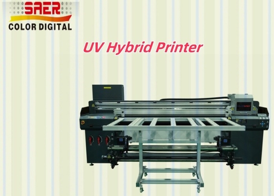 Hibrit UV Yazıcı Kanvas 1.8m Hibrit UV Yazıcı Farklı Malzeme için Kt Tahta / PVC / Yumuşak Film / Deri