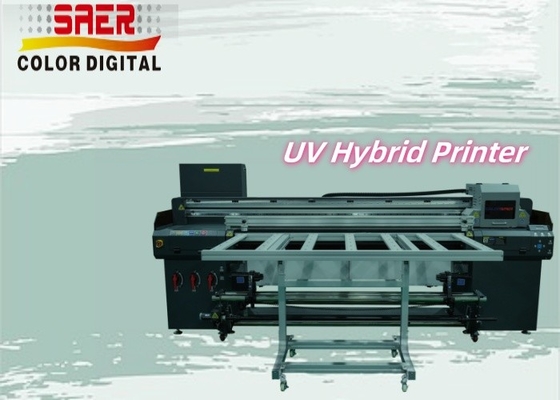 Ruloya Rulo ve Flatbed UV Yazıcı CMYK Beyaz Lak UV Baskı Makinesi