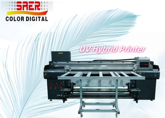 Ruloya Rulo ve Flatbed UV Yazıcı CMYK Beyaz Lak UV Baskı Makinesi