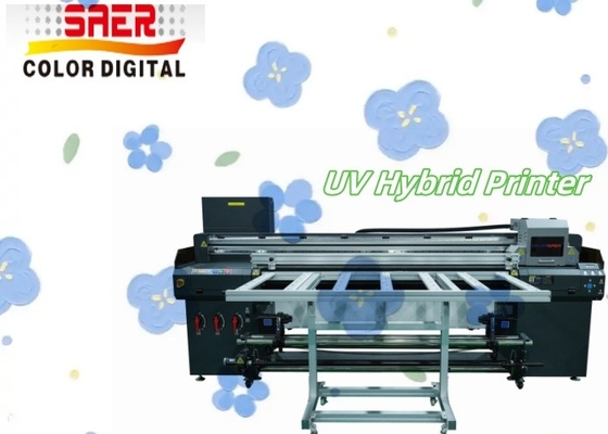 Fabrika Satış 2'de 1 UV yazıcısı ve düz yataklı 2'de 1 UV yazıcısı CMYKW lak