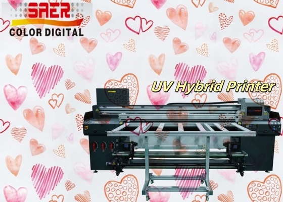 1.8m Bir Yıllık Garanti Teknik Destek Ruloya Rulo ve Flatbed UV Yazıcı Dışarıda ve İçeride Baskı Makinesi