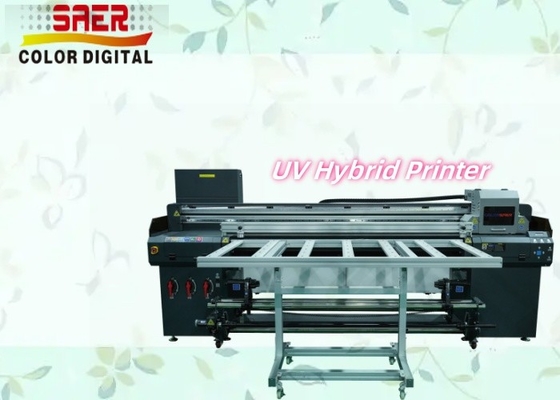 1.8m Bir Yıllık Garanti Teknik Destek Ruloya Rulo ve Flatbed UV Yazıcı Dışarıda ve İçeride Baskı Makinesi