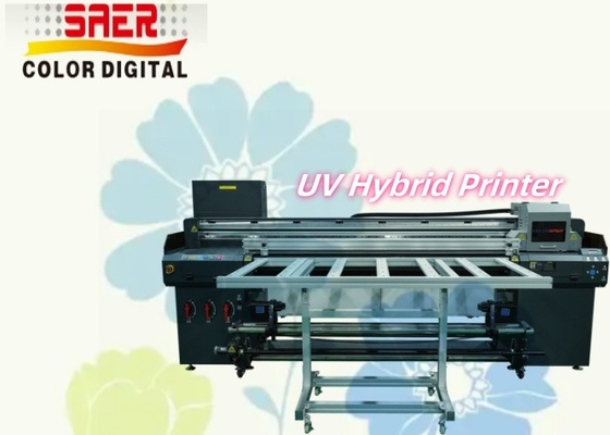 Yüksek çözünürlüklü UV hibrit yazıcı düz yataklı ve yuvarlak UV baskı makinesi