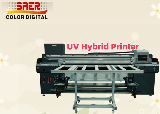 Otomatik Yüksek Hızlı Düz Yataklı ve Yuvarlak Yuvarlak Tüm İçinde Bir Mürekkep Jeti Yazıcısı UV Hibrit Yazdırma Makinesi