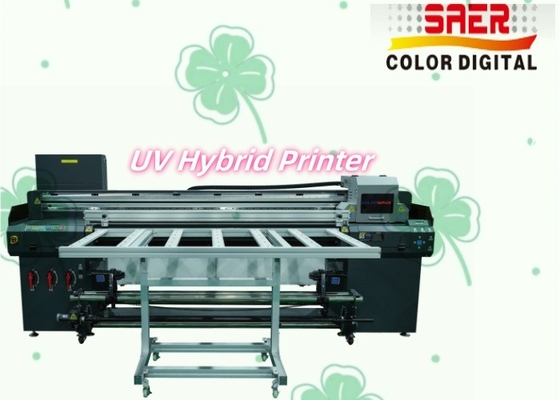 SAER UV Plotter Yüksek çözünürlüklü baskı başlığı geniş formatlı ruloya rulo ve düz yataklı UV hibrit baskı makinesi