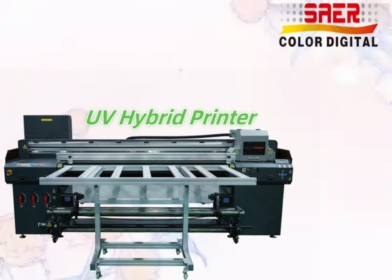 Yüksek Kalite 1.8m Hibrit UV Yazıcı Reklam için Yatay ve Ruloya Rulo UV Baskı Makinesi