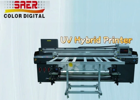 Flatbed And Roll To Roll UV Hybrid All In One Printer Çok renkli UV baskı makinesi