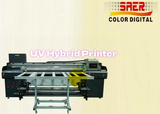 SAER Şanghay Tedarikçisi Flatbed And Roll To Roll UV Hibrit Yazıcı CMYKW Lak