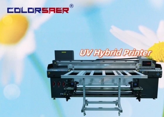 1.8m Büyük Formatlı UV baskı makinesi düz yataklı ve Roll to roll all-in-one hybrid UV plotter