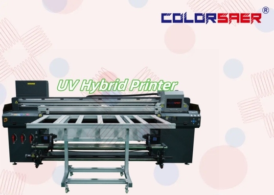 1.8m Büyük Formatlı UV baskı makinesi düz yataklı ve Roll to roll all-in-one hybrid UV plotter