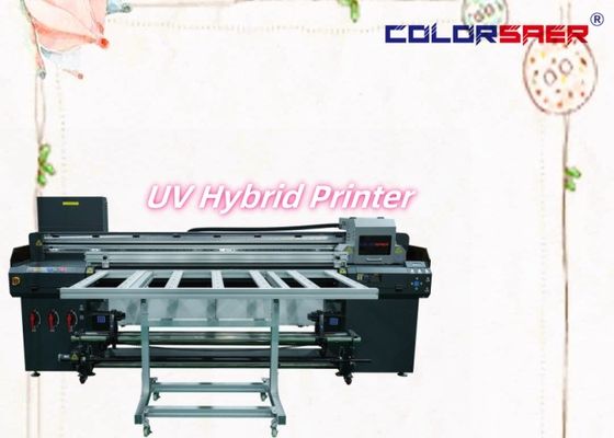 Büyük Formatlı Plotter Roll to Roll & Flatbed UV Hibrit Yazıcı Tablolar ve Bayraklar Yazdırma Masası 1.8m UV Hibrit Yazıcı