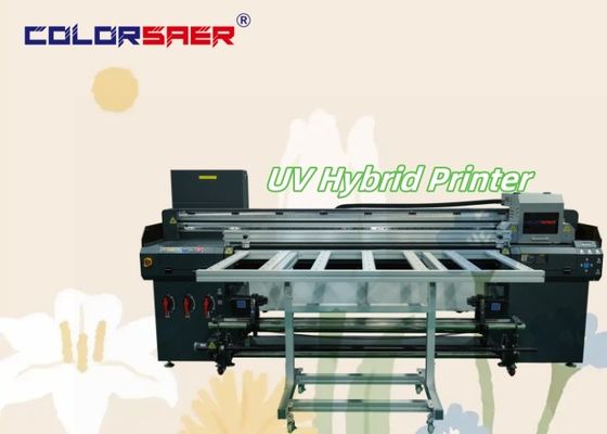 Büyük Formatlı Plotter Roll to Roll & Flatbed UV Hibrit Yazıcı Tablolar ve Bayraklar Yazdırma Masası 1.8m UV Hibrit Yazıcı