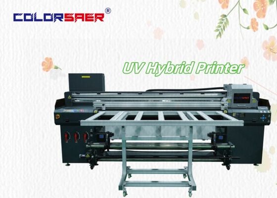 Şanghay Fabrikası Doğrudan Satış 2400 dpi UV Çizelge Düz yatak ve Yuvarlak yuvarlak UV hibrit yazıcı