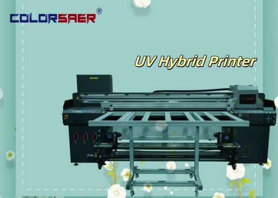 Flatbed ve tek bir UV hibrit yazıcıda yuvarlamak için yuvarlamak 6 ayak UV plotter