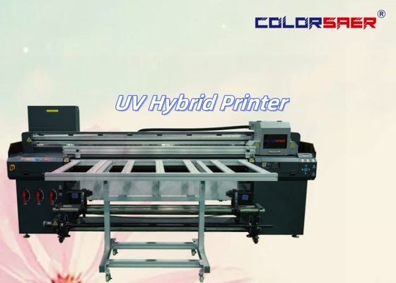 Flatbed ve tek bir UV hibrit yazıcıda yuvarlamak için yuvarlamak 6 ayak UV plotter