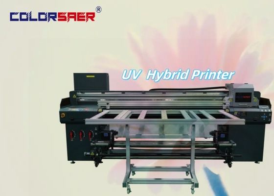 Farklı malzemeler için bir UV hibrit yazıcıda 6 fit Flatbed & Roll roll