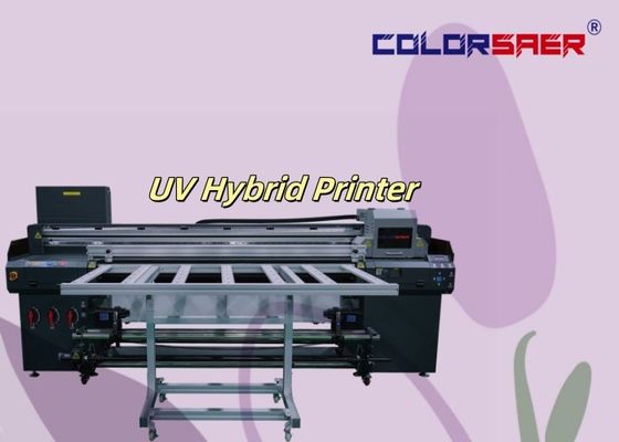 Farklı malzemeler için bir UV hibrit yazıcıda 6 fit Flatbed & Roll roll