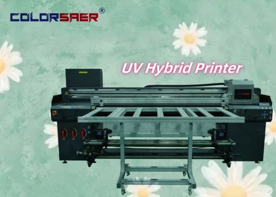 Renkli Dijital Hızlı UV Yazıcı Flatbed & Roll To Roll UV Hibrit Baskı Makinesi