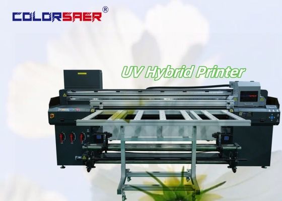 Renkli Dijital Hızlı UV Yazıcı Flatbed & Roll To Roll UV Hibrit Baskı Makinesi
