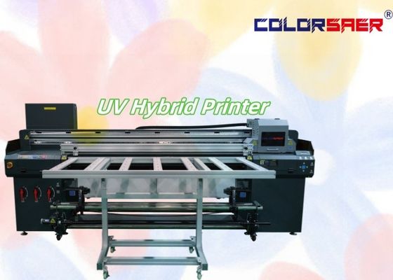 Küçük İşletme UV Mürekkepjet Yazıcı Flatbed Roll To Roll UV Hibrit Yazıcı Farklı Malzemeler için