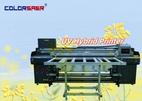Ruloya rulo ve düz yataklı kendi kendine yapışkan çıkartma baskı makinesi Transfer PET Film Hibrit UV yazıcısı