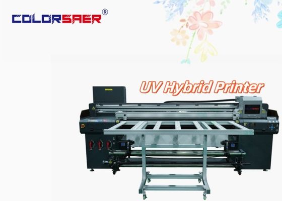 UV Hibrit Yazıcı Renkli SAER Flatbed Roll to Roll I3200 Farklı malzemeler için Yeni UV Plotter