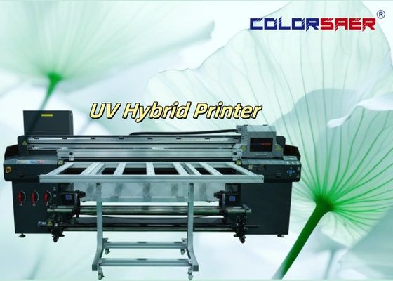 Şanghay Üretici Dijital Hibrit UV Plotter Geniş Formatlı Yazıcı Flatbed UV Hibrit Yazıcı ile 6 Ayaklı Yuvarlak Yuvarlak
