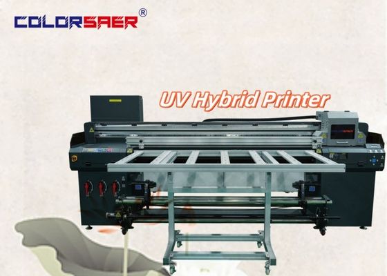 Şanghay Üretici Dijital Hibrit UV Plotter Geniş Formatlı Yazıcı Flatbed UV Hibrit Yazıcı ile 6 Ayaklı Yuvarlak Yuvarlak