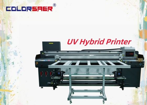 1.8m Geniş 3/4 Baskı Kafaları Ruloya Rulo ve Düzensiz Şekil Baskı için Dijital UV Mürekkep Akışlı Hibrit Yazıcı