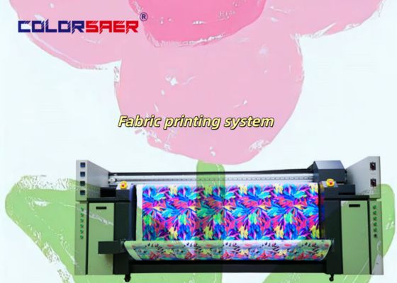 Renk SAER Kalite Güvencesi Mürekkep Püskürtmeli Çizici 4 & 8 Renkli Polyester ve Pamuklu Kumaş için Tekstil Baskı Makinesi