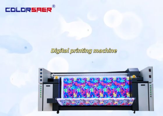 Renk SAER Kalite Güvencesi Mürekkep Püskürtmeli Çizici 4 & 8 Renkli Polyester ve Pamuklu Kumaş için Tekstil Baskı Makinesi