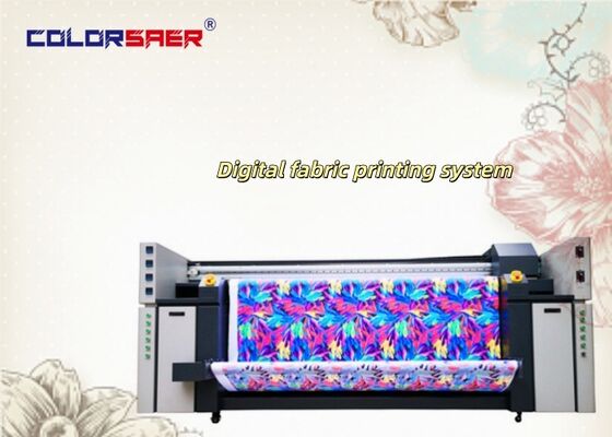 3 Epson Baskı Kafalı Dijital Tekstil Baskı Sistemi 2200mm Maksimum Malzeme Genişliği ve Çift CMYK Renk ile Kumaş ve Bayrak Baskısı