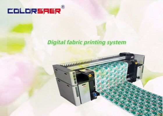 SAER Yüksek Kaliteli Çok İşlevli 4 renk veya 8 renk Tekstil çizici, ısıtıcı ve pigment mürekkep veya süblimasyon mürekkebi ile komple sistem