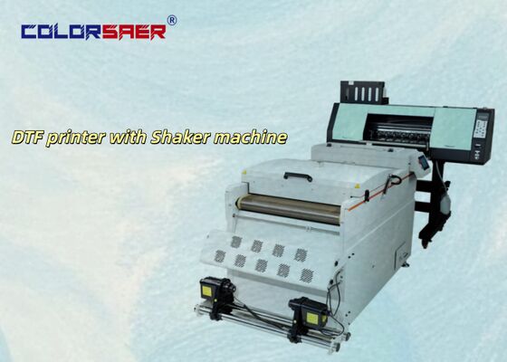 2 veya 4 Yazdırma Başlığı Dijital SAER DTF Yazıcı 60cm / A3 Boyutlu PET Film Offset Tişört DTF Yazdırma Makinesi Shaker Toz Makinesi ile