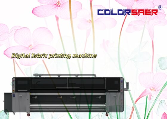 Verimli ve istikrarlı 3200mm Dijital Mürekkep Atışı Kumaş Baskı Makinesi Polyester ve Pamuk Tekstil Çizgici 4 adet ve 4 adet baskı başlığı ile