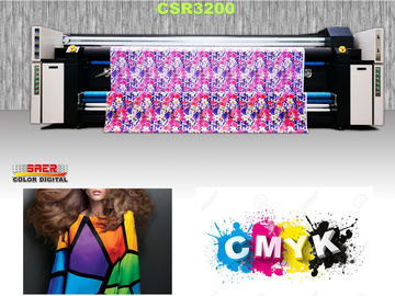 Üç Epson 4720 Kafalı Pamuk / Polyester İçin 3.2m Bez Baskı Makinesi