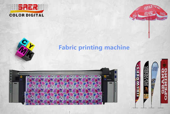Polyester için Inline Kürleme Kumaş Yazıcı Makinesi 6 Geçiş