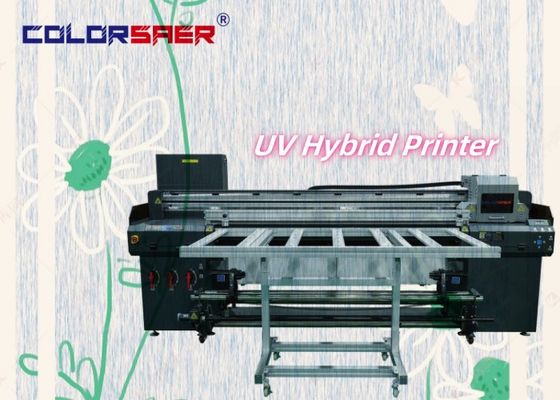 UV Hibrit Yazıcı Metal Ahşap Cam Deri Tuval Flex Bayraklar Vinyl için Flatbed ve Roll to Roll Plotter