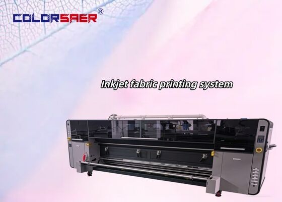 SAER COLOR Uzun kullanım süresi Dijital Büyük Format 3200mm Baskı Genişliği Otomatik Ruloya Rulo Kumaş Baskı Makinesi