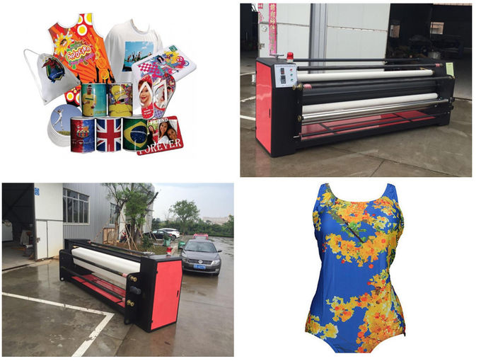 Dekorasyon / Reklamcılık İçin Geniş Formatlı Rulodan Ruloya Tekstil Kalender Makinası 0